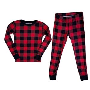 Old Navy | Family Jams Two-Piece Plaid Kids Pajamas Red and Black, Med